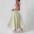 Damen Midikleid mit lässigem Rückenausschnitt und Schleifenverschluss R&B