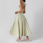 Damen Midikleid mit lässigem Rückenausschnitt und Schleifenverschluss R&B