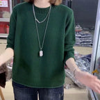 Damen lässiger Strickpullover mit strukturierter Oberfläche und weitem Schnitt R&B