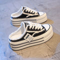 Damen Plüschfreizeitsneaker mit dicker Plattform und sportlichem Flair R&B