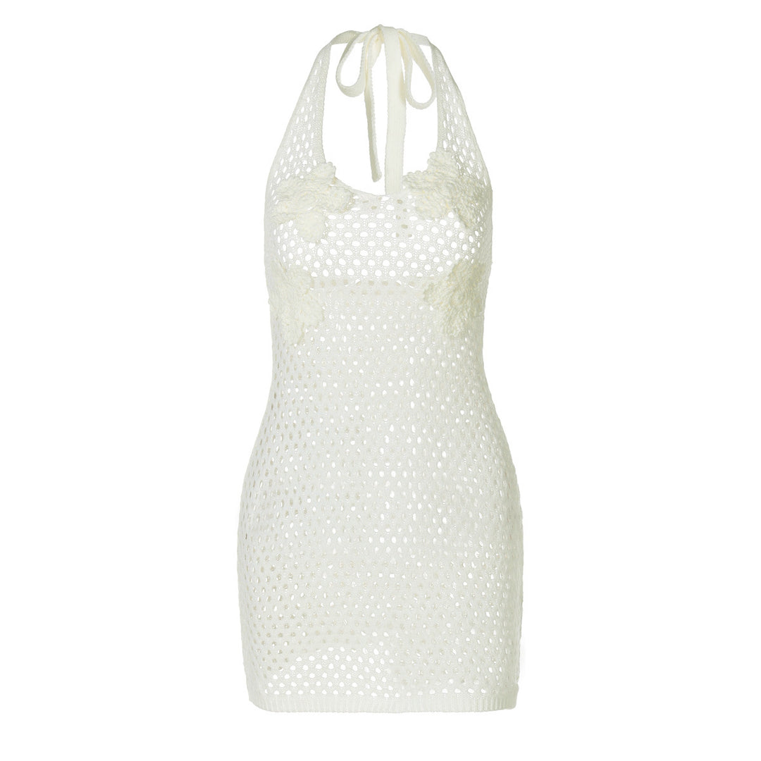 Damen Handgehäkeltes Strandkleid mit floralen Akzenten R&B