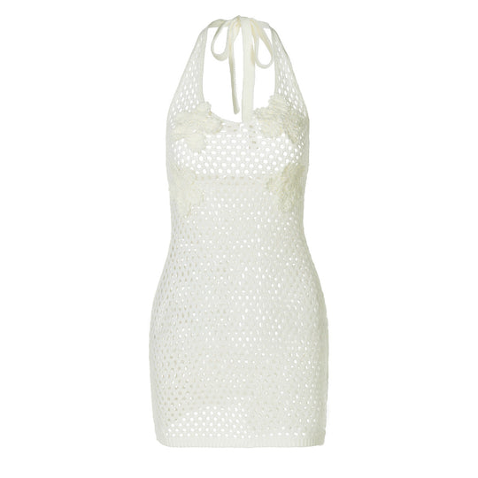 Damen Handgehäkeltes Strandkleid mit floralen Akzenten R&B