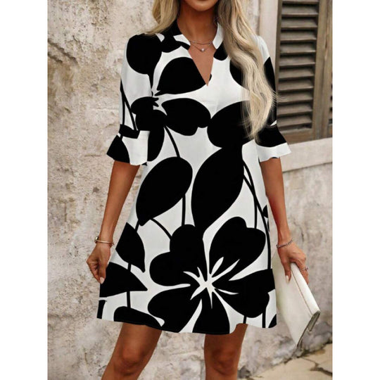 Damen Sommerkleid mit modischem Floral-Design R&B