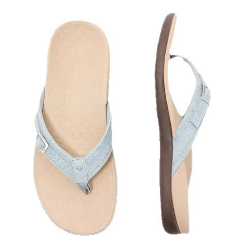 Damen bequeme Flip-Flops mit verstellbarem Riemen und ergonomischer Sohle EB