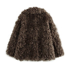 Damen Weiche Teddyfelljacke mit elegantem Revers R&B