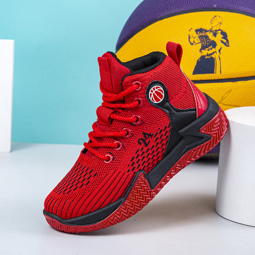 Damen Hochschnürbare Basketball-Sneaker mit atmungsaktiver Obermaterialstruktur R&B