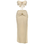 Damen Elegantes Bandeau-Kleid mit raffinierter Drapierung und glitzerndem Akzent R&B