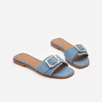 Damen elegante Mules mit modischem Schnallenakzent R&B