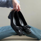Damen elegante Ballerinas mit hochwertiger Schleifenapplikation R&B