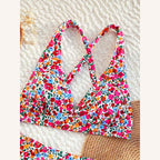 Damen Bikini-Set mit floralem Design und hoher Taille R&B