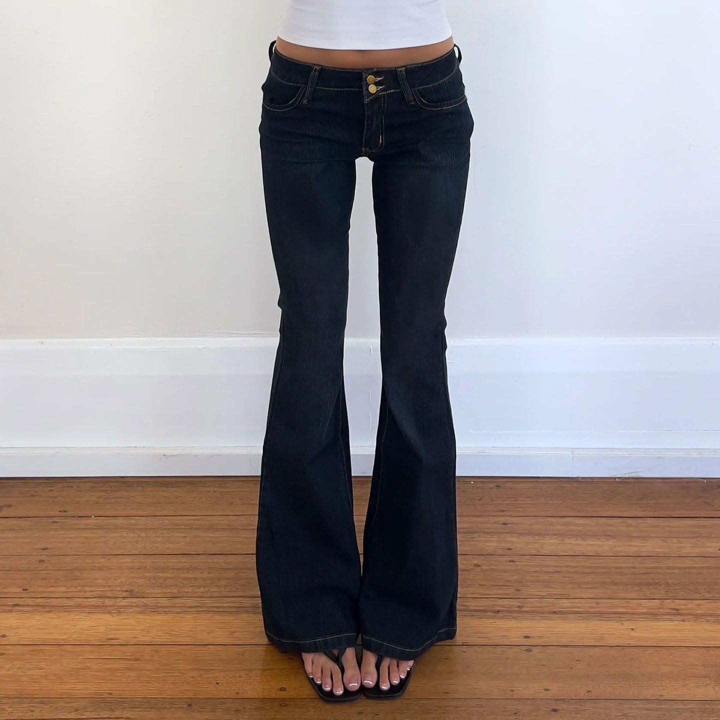 Damen Bootcut Jeans mit hohem Taillenbund und eleganter Nahtführung R&B