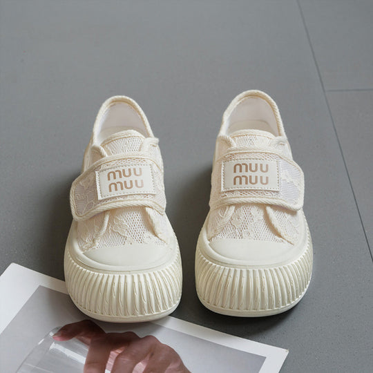 Damen Sneaker mit praktischem Klettverschluss und atmungsaktiver Obermaterialstruktur R&B