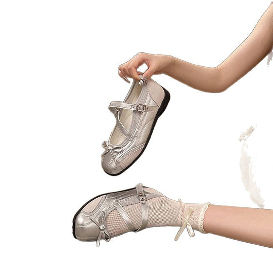 Damen Komfortable Ballerinas mit dekorativem Riemchen R&B