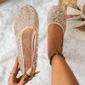 Damen Ballerinas mit zartem Häkelmuster und bequemem Fußbett R&B