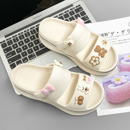 Damen trendige und bequeme Clogs mit bunten Verzierungen R&B