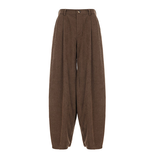 Damen Hochtaillierte Weite Hose mit Faltenwurf R&B