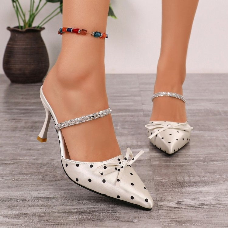 Damen Elegante Slingback-Pumps mit glitzerndem Schleifendetail R&B