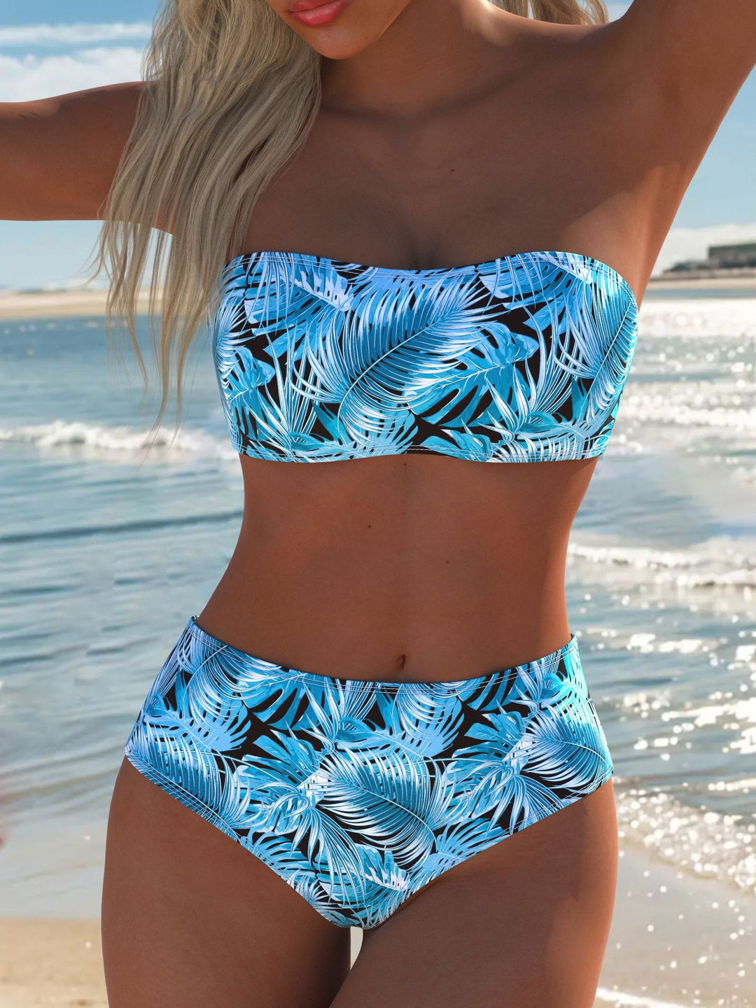 Damen Balconette Bikini mit floralem Design und verstellbaren Trägern R&B