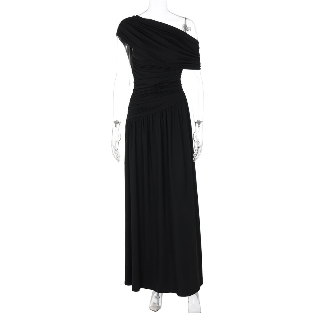 Damen Elegantes asymmetrisches Maxikleid mit Raffungen R&B