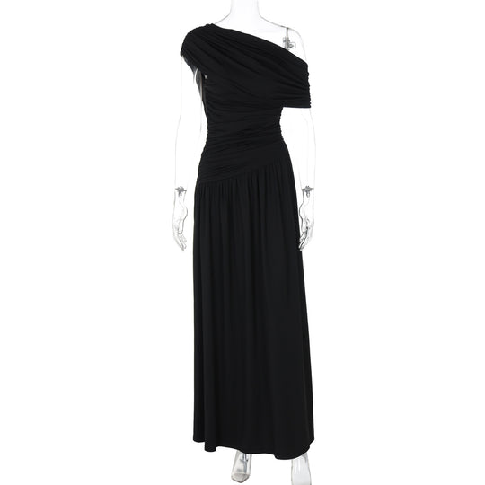 Damen Elegantes asymmetrisches Maxikleid mit Raffungen R&B