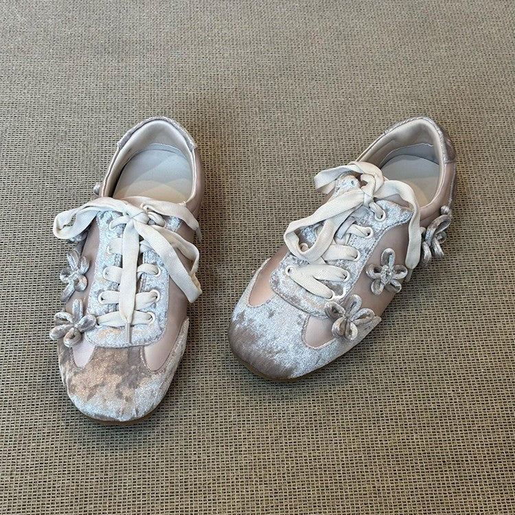 Damen trendige Sneaker mit floralem Dekor und komfortabler Sohlenstruktur R&B