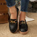 Damen Schicke Loafers mit modischem Kork-Detail und rutschfester Sohle