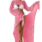 Damen Transparenter Strandsarong mit Herzen R&B