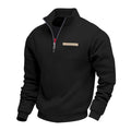 Herren nan Sweatshirt mit halbem Reißverschluss Stehkragen und Brusttasche R&B