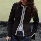 Damen Elegante Blazerjacke mit feinen Borte-Details R&B