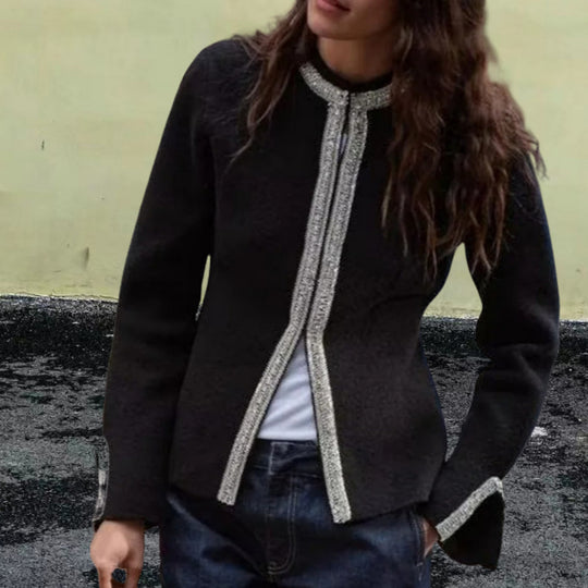 Damen Elegante Blazerjacke mit feinen Borte-Details R&B