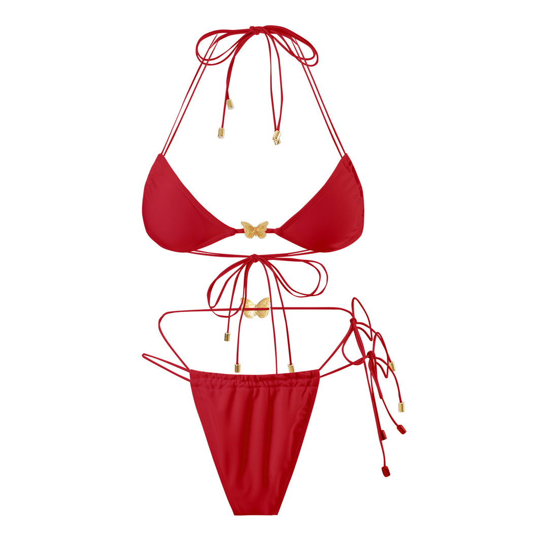 Damen Triangel-Bikini mit zarten Schmetterlingsakzenten R&B