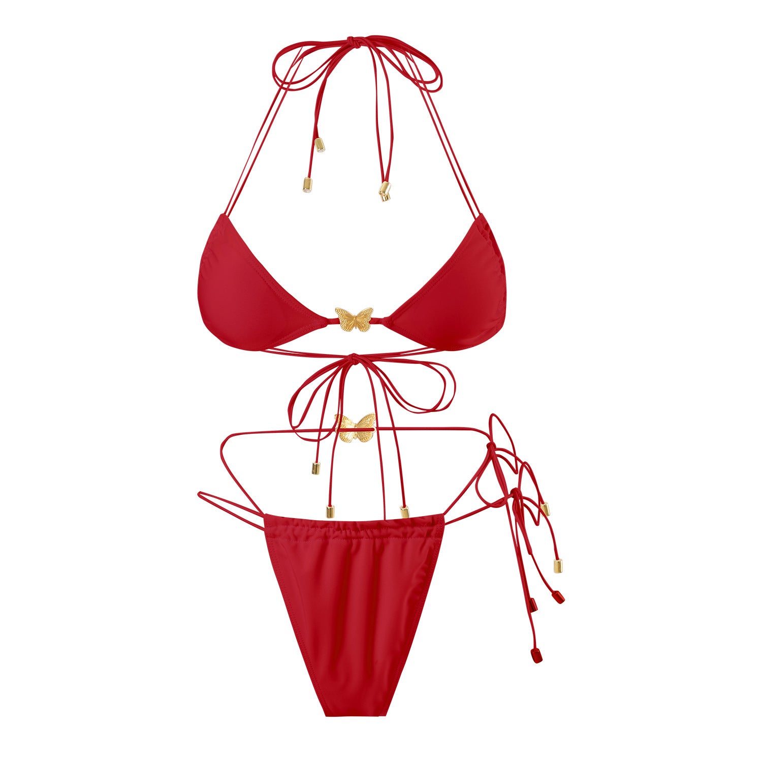 Damen Triangel-Bikini mit zarten Schmetterlingsakzenten R&B