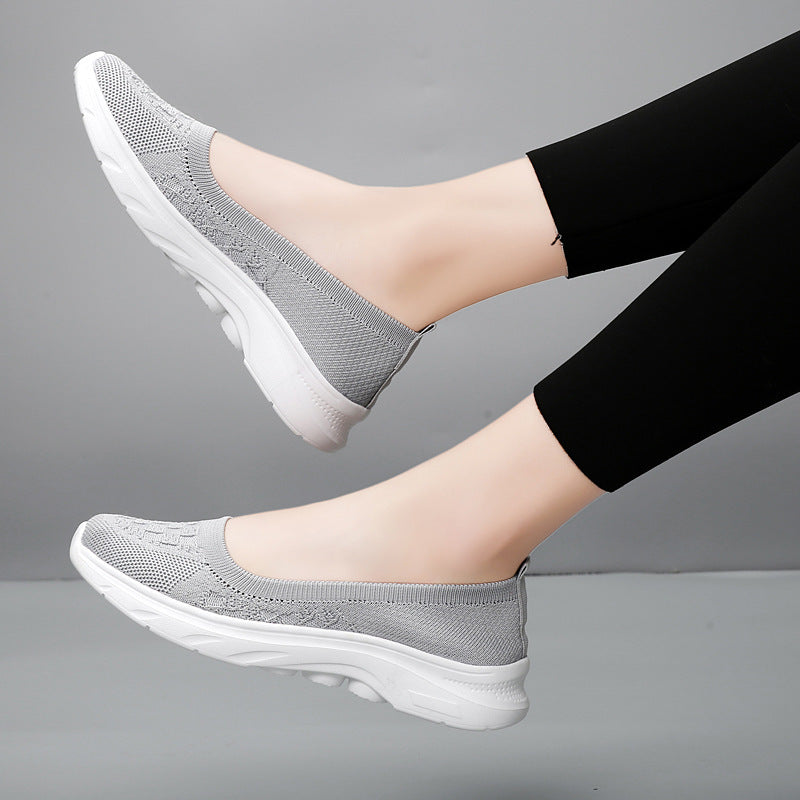 Damen Bequeme Slip-On Sneakers aus atmungsaktivem Gewe