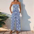 Damen Jumpsuit mit trendigem bandeau Design und praktischen Taschen R&B