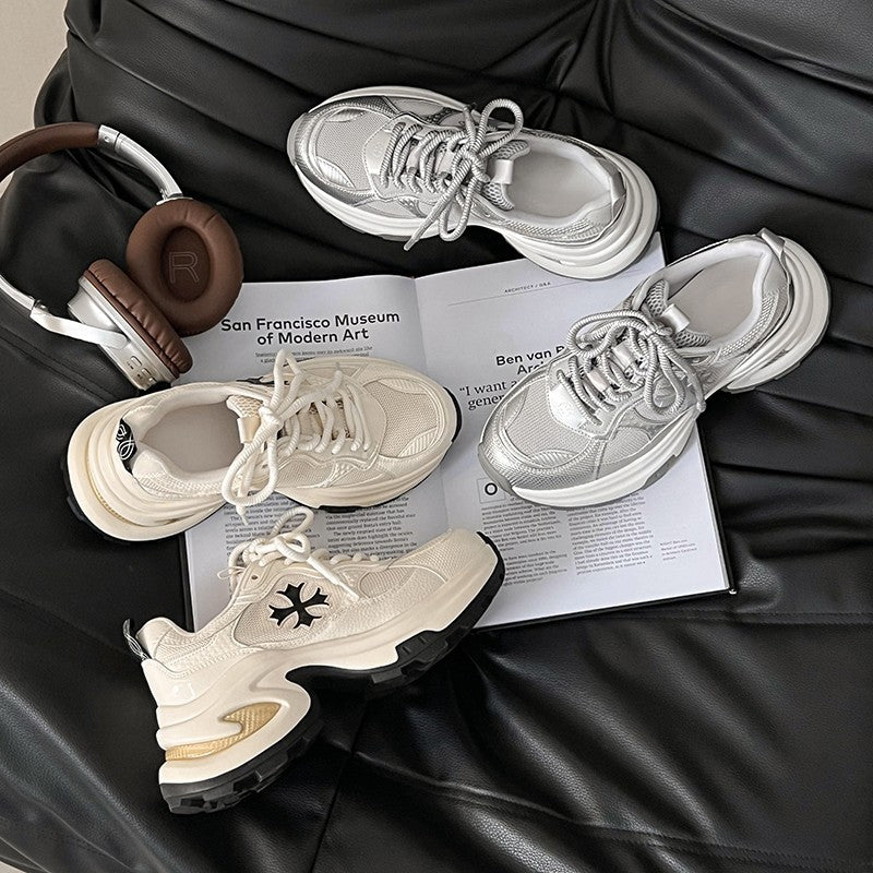 Damen Sportliche Chunky Sneakers mit atmungsaktiver Mesh-Oberfläche R&B