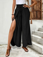 Damen Weit geschnittene Palazzo-Hose mit seitlichen Schlitzen R&B