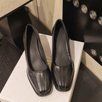 Damen elegante High Heels mit quadratischer Kappe und feinem Obermaterial