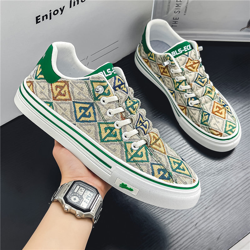 Damen modische Sneaker mit trendigem Grafikwaren-Design und rutschfester Gummisohle R&B