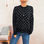Damen Strickjacke mit modischem Punktemuster und komfortablem Schnitt R&B
