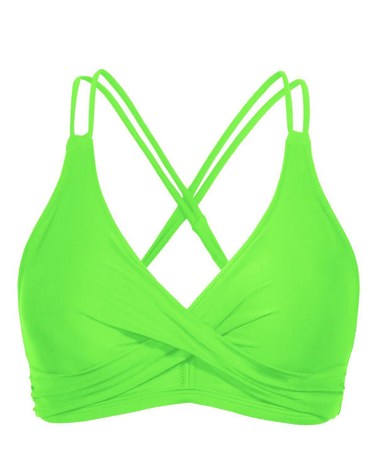 Damen Sportliches Bikinioberteil mit raffiniertem Wickeldesign R&B
