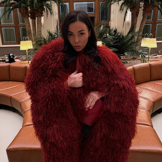 Damen Kunstfelljacke mit voluminösem Kragen und eleganten Details R&B