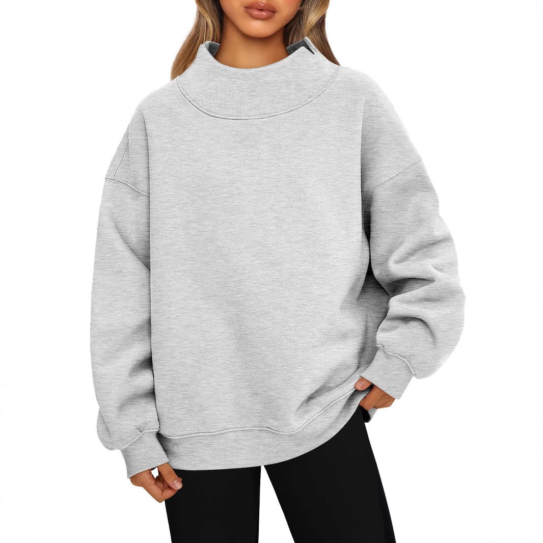 Damen Hochwertiger Stehkragen-Sweater R&B