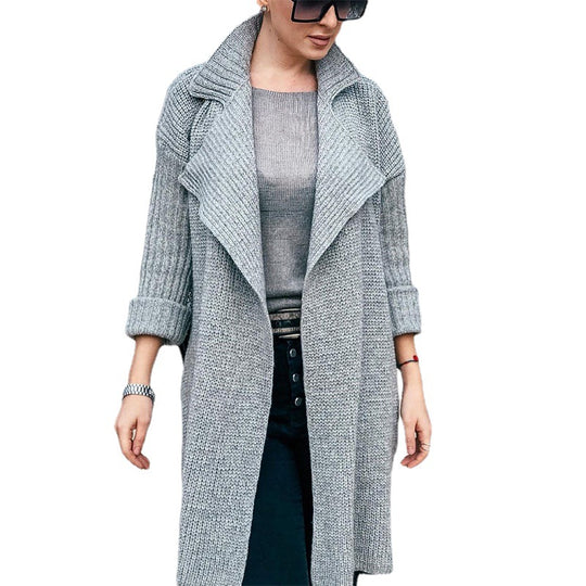Damen oversized Strickmantel R&B