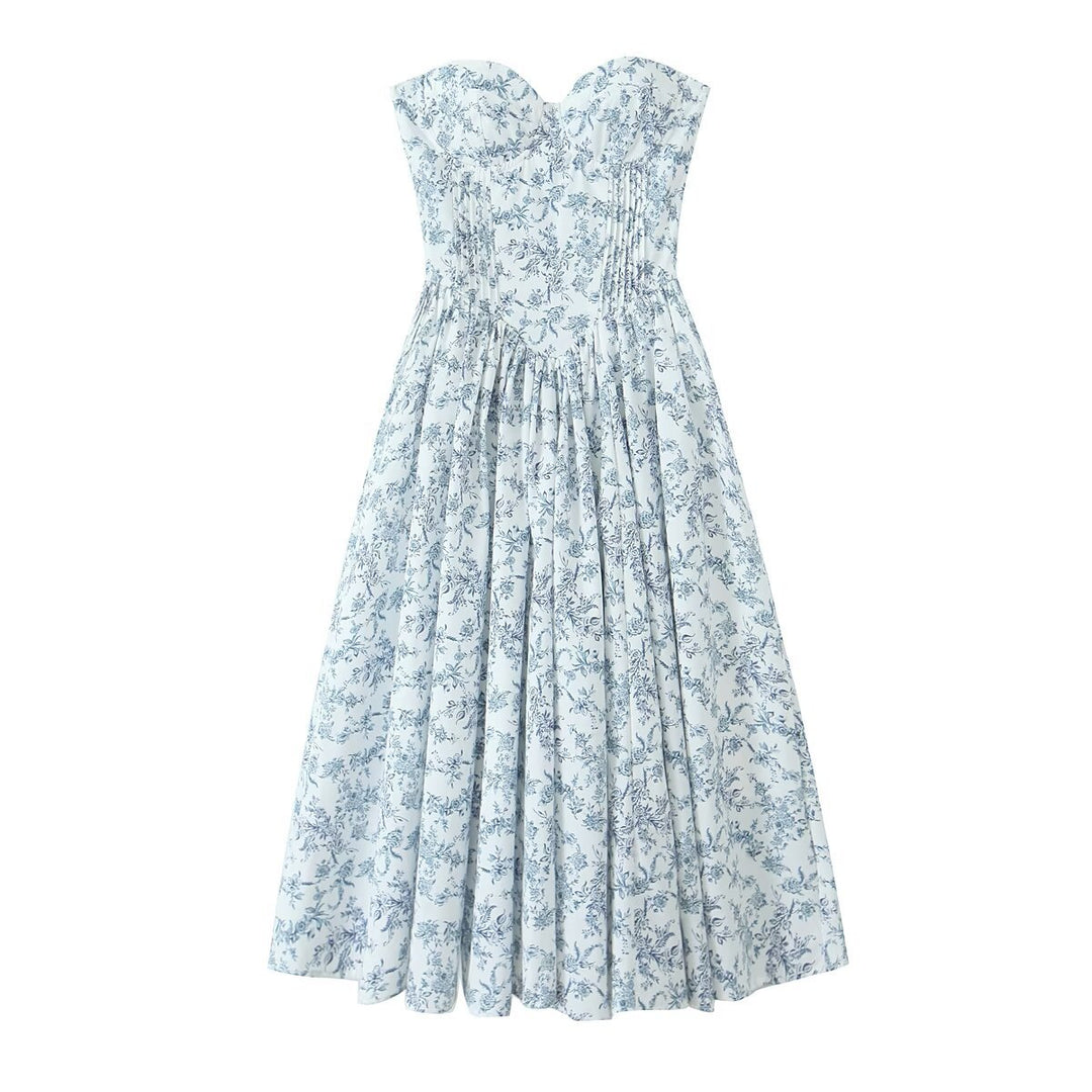 Damen Ballkleid mit herzförmigem Ausschnitt und floralem Print R&B