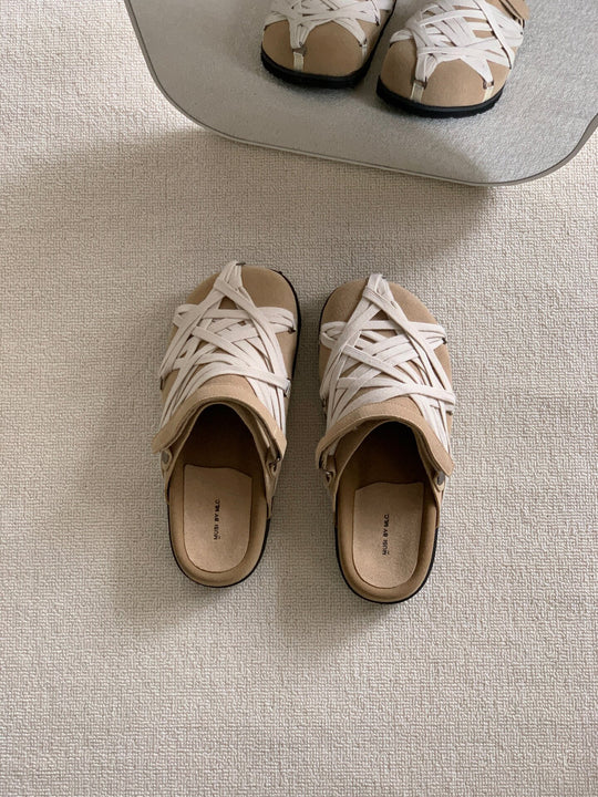 Damen Clogs mit geflochtenem Design und komfortablem Fußbett R&B