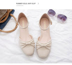 Damen Elegante Ballerinas mit praktischem Riemchen und dekorativem Knoten