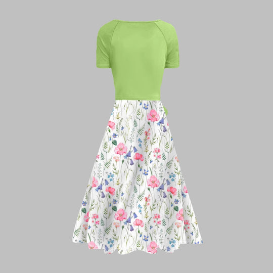 Damen Wickelkleid mit floralem Print und Taillengürtel R&B