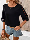Damen Bluse mit Spitzenärmel R&B