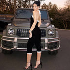 Damen Eleganter Jumpsuit mit Spitzendetails und taillierter Silhouette R&B