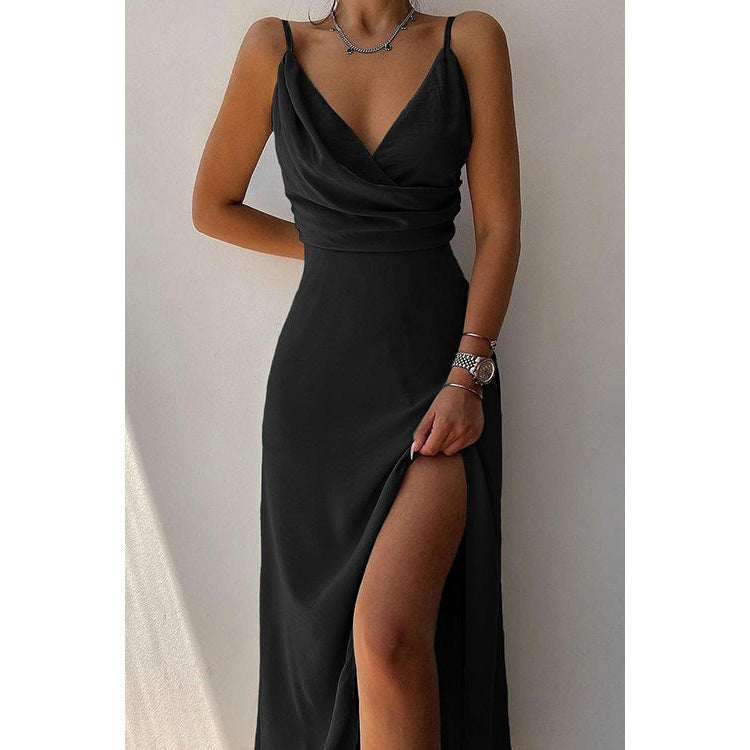 Damen Elegantes Maxikleid mit schickem Wickelausschnitt und verführerischem Schlitz R&B